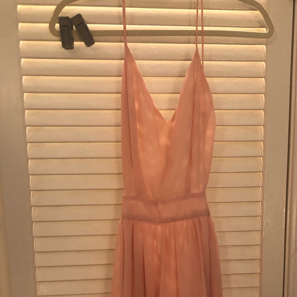Backless peach gown
